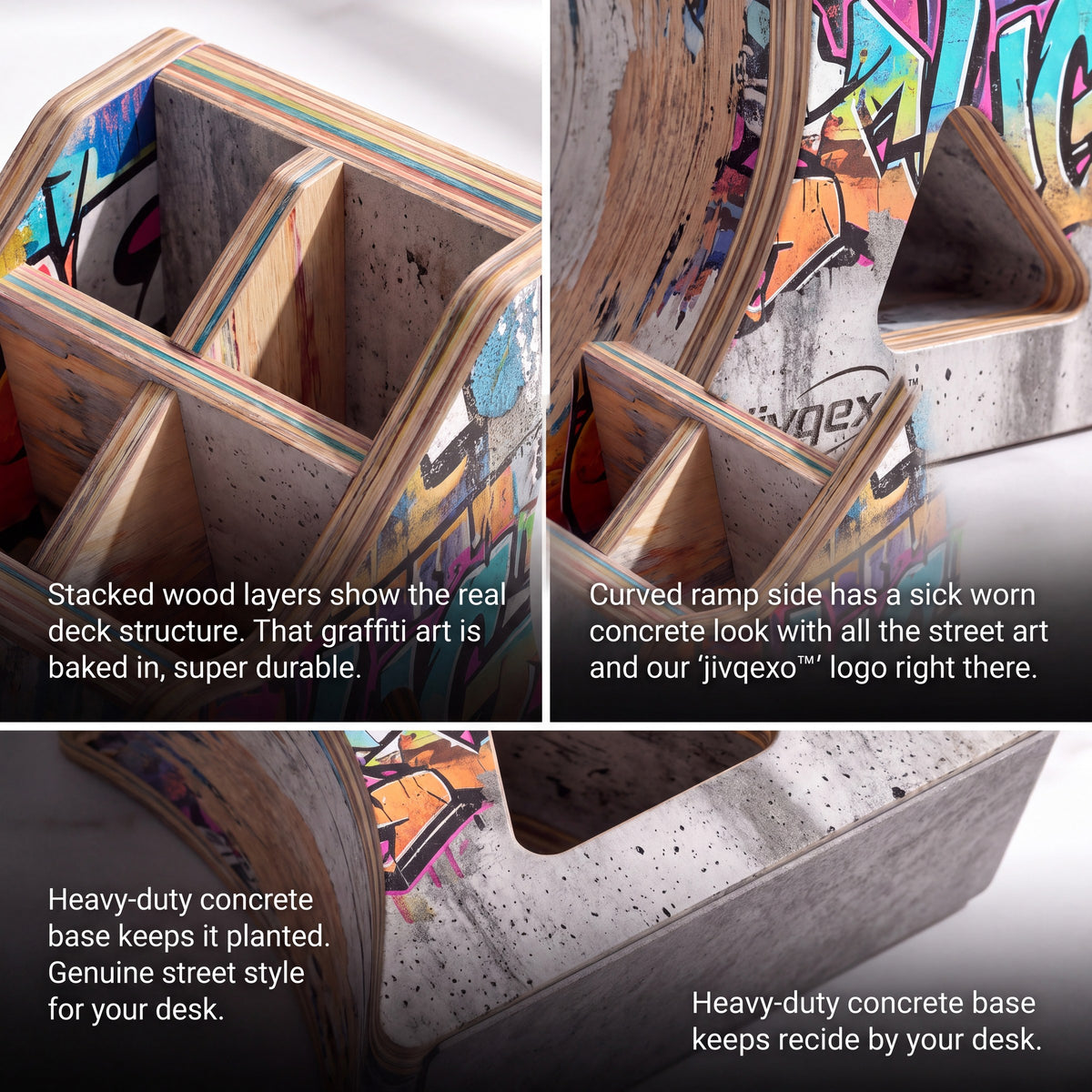 𝒋𝒊𝒗𝒒𝒆𝒙𝒐™ Street Deck Pen Holder — product detail and lifestyle view 1