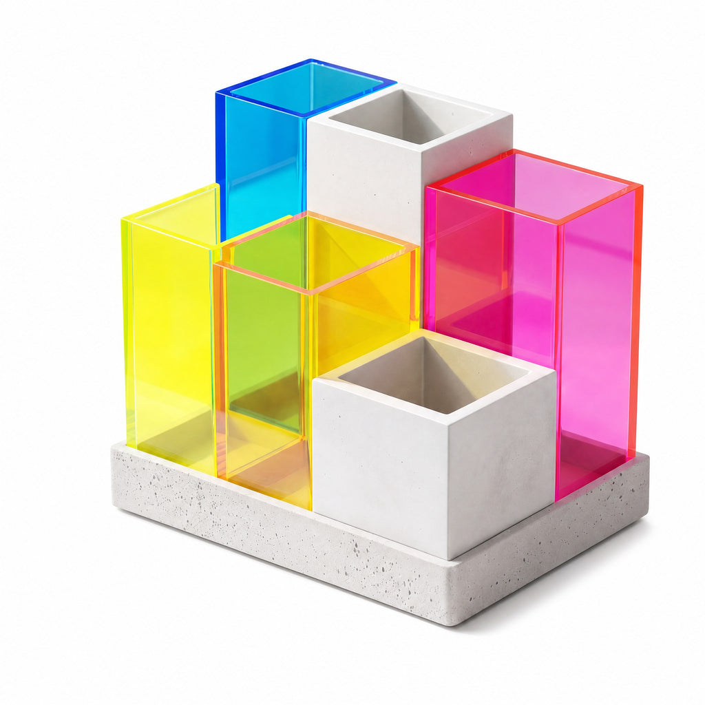 𝒋𝒊𝒗𝒒𝒆𝒙𝒐™ Modular Neon Pen Holder — clear product view
