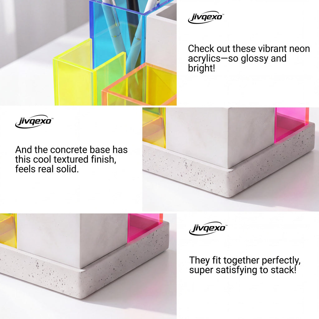 𝒋𝒊𝒗𝒒𝒆𝒙𝒐™ Modular Neon Pen Holder — product detail and lifestyle view 2