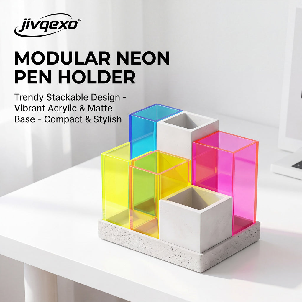 𝒋𝒊𝒗𝒒𝒆𝒙𝒐™ Modular Neon Pen Holder — product detail and lifestyle view 4