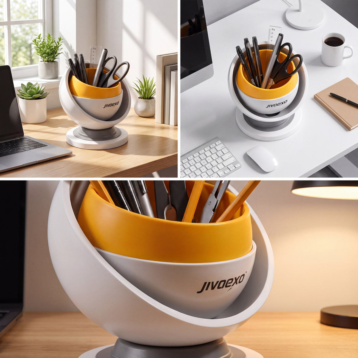 𝒋𝒊𝒗𝒒𝒆𝒙𝒐™ Orbit Desk Caddy — product detail and lifestyle view 1