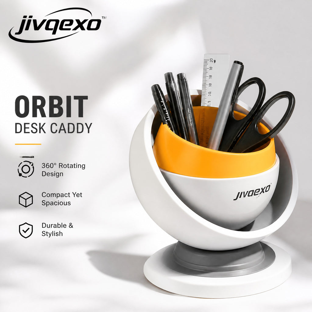 𝒋𝒊𝒗𝒒𝒆𝒙𝒐™ Orbit Desk Caddy — product detail and lifestyle view 2