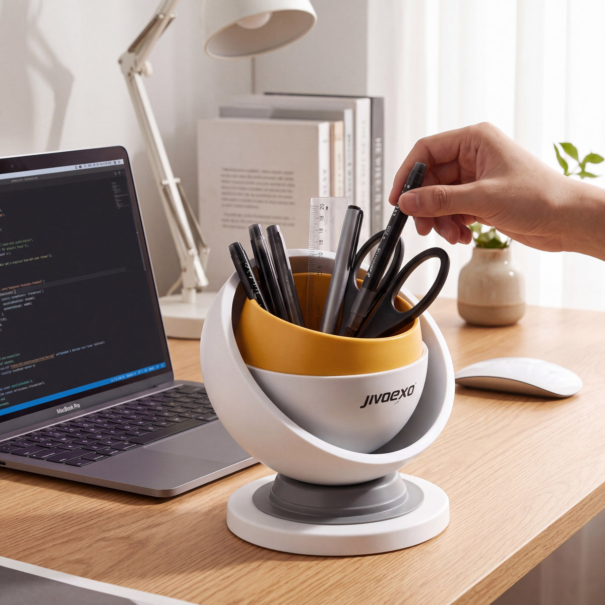 𝒋𝒊𝒗𝒒𝒆𝒙𝒐™ Orbit Desk Caddy — product detail and lifestyle view 4