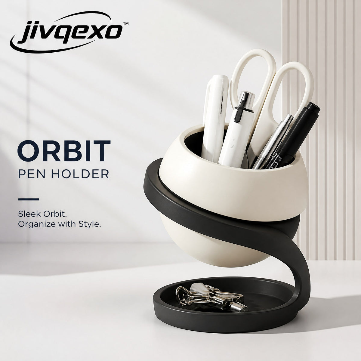 𝒋𝒊𝒗𝒒𝒆𝒙𝒐™ Orbit Pen Holder — product detail and lifestyle view 2