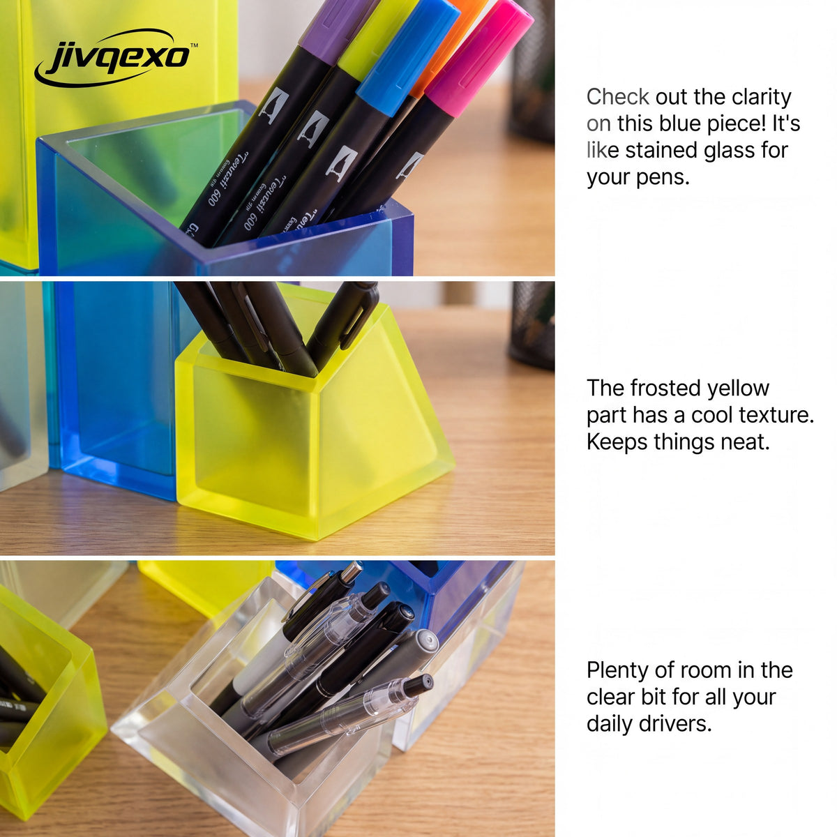 𝒋𝒊𝒗𝒒𝒆𝒙𝒐™ Neon Desk Organizer — product detail and lifestyle view 1