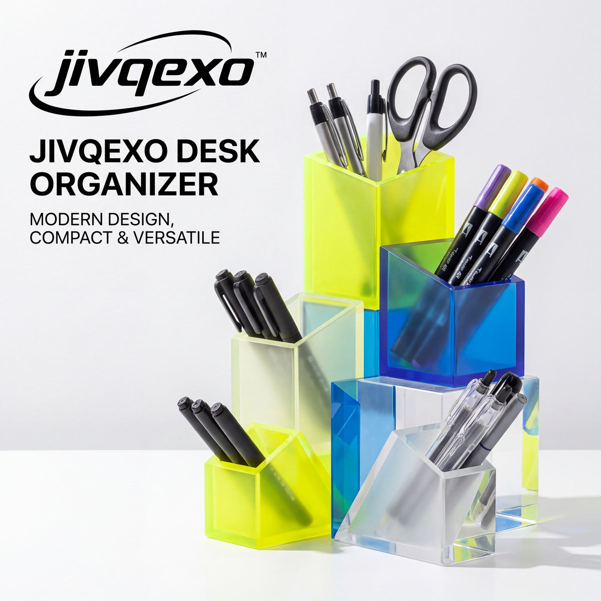 𝒋𝒊𝒗𝒒𝒆𝒙𝒐™ Neon Desk Organizer — product detail and lifestyle view 2