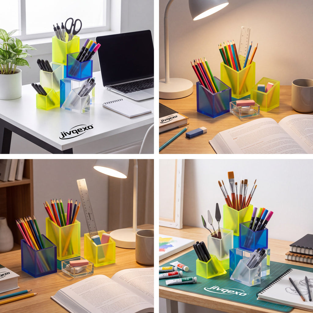𝒋𝒊𝒗𝒒𝒆𝒙𝒐™ Neon Desk Organizer — product detail and lifestyle view 4