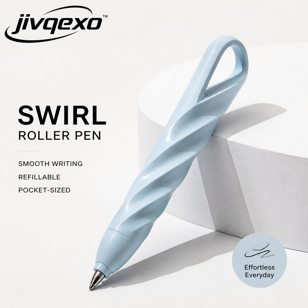 𝒋𝒊𝒗𝒒𝒆𝒙𝒐™ Swirl Roller Pen — product detail and lifestyle view 4