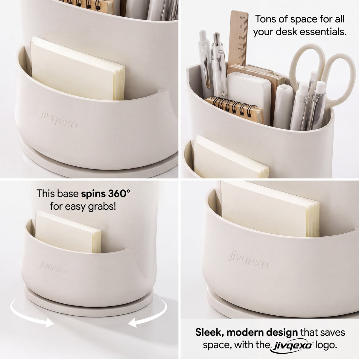 𝒋𝒊𝒗𝒒𝒆𝒙𝒐™ Swivel Desk Caddy — product detail and lifestyle view 1