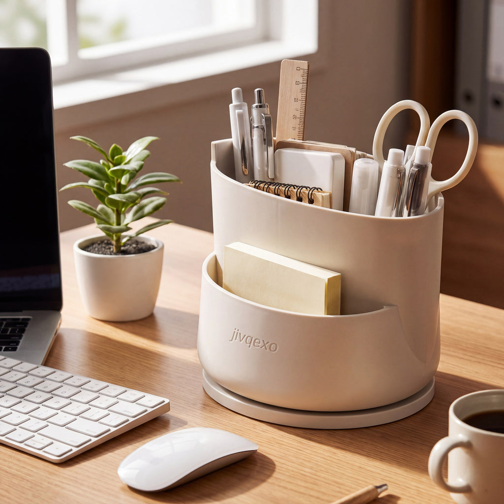 𝒋𝒊𝒗𝒒𝒆𝒙𝒐™ Swivel Desk Caddy — product detail and lifestyle view 3