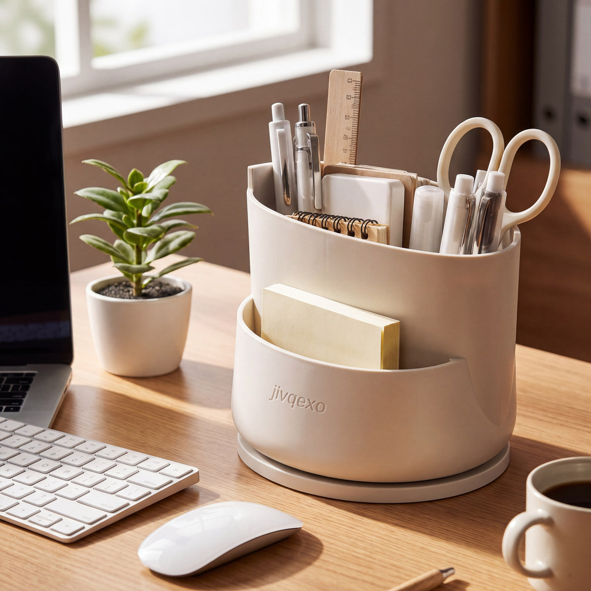 𝒋𝒊𝒗𝒒𝒆𝒙𝒐™ Swivel Desk Caddy — product detail and lifestyle view 3