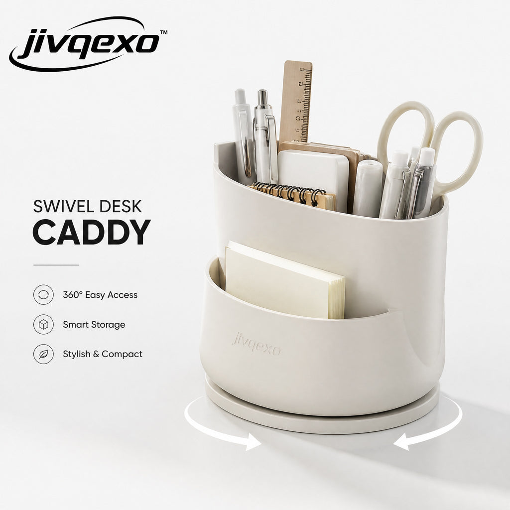 𝒋𝒊𝒗𝒒𝒆𝒙𝒐™ Swivel Desk Caddy — product detail and lifestyle view 4