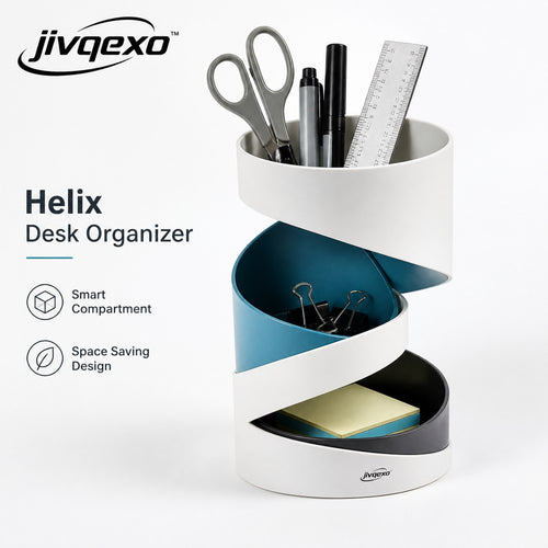 𝒋𝒊𝒗𝒒𝒆𝒙𝒐™ Helix Desk Organizer — clear product view