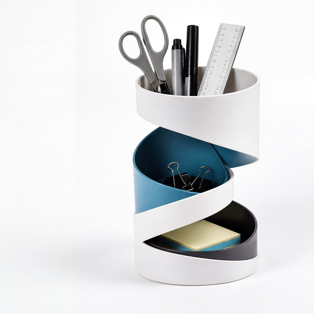𝒋𝒊𝒗𝒒𝒆𝒙𝒐™ Helix Desk Organizer — product detail and lifestyle view 1