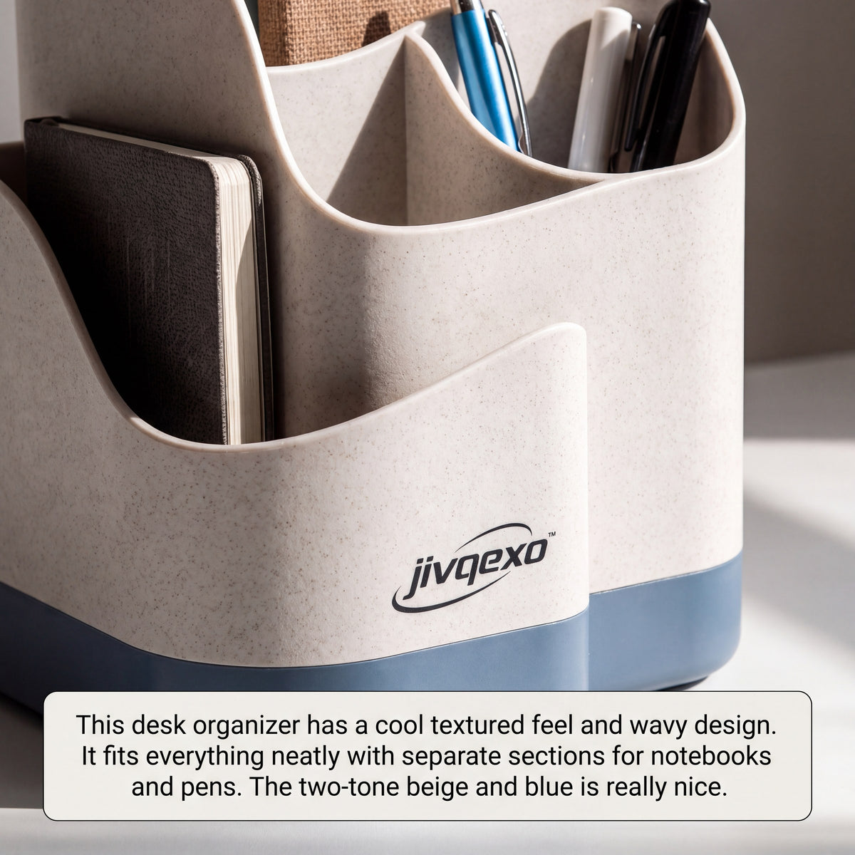 𝒋𝒊𝒗𝒒𝒆𝒙𝒐™ Wave Desk Organizer — product detail and lifestyle view 2